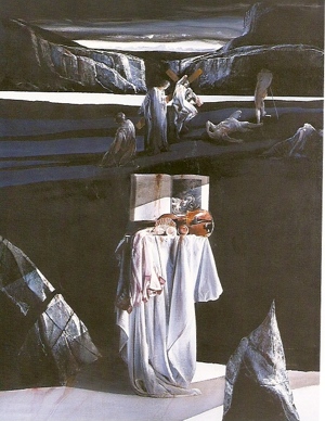 Falconi, Deposizione, 1999, acrilico su tela, cm. 180x140.