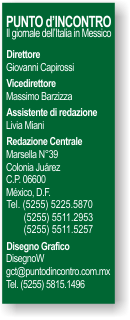 Staff Punto d'Incontro - Il giornale dell'Italia in Messico
