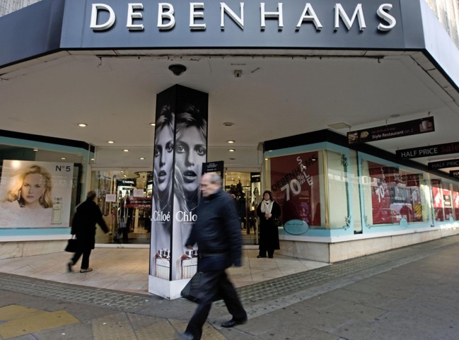I grandi magazzini Debenhams a Londra.
