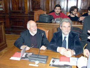 Da sinistra, Mario Fratti e Goffredo Palmerini.