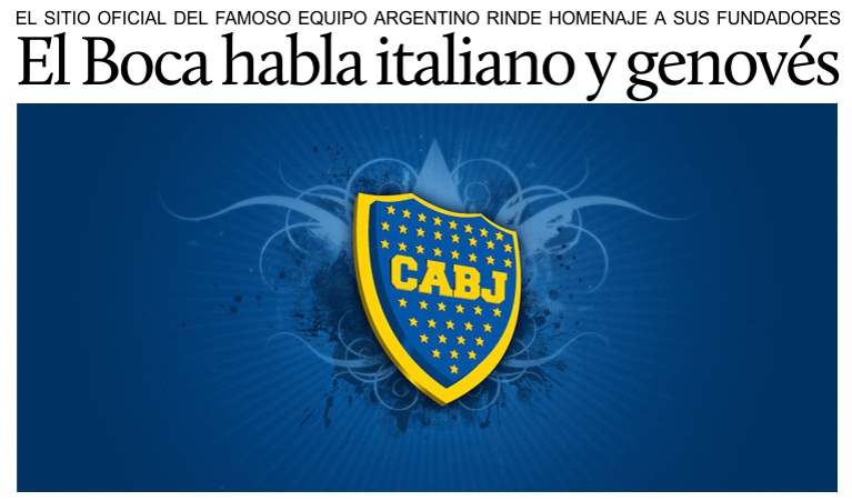 El sitio oficial del Boca Juniors habla tambin italiano y genovs.