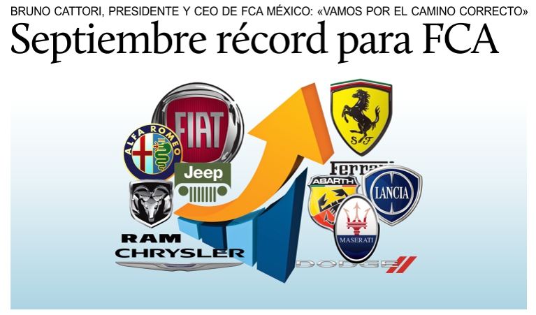 FCA Mxico reporta el mejor septiembre en ventas desde 2009.