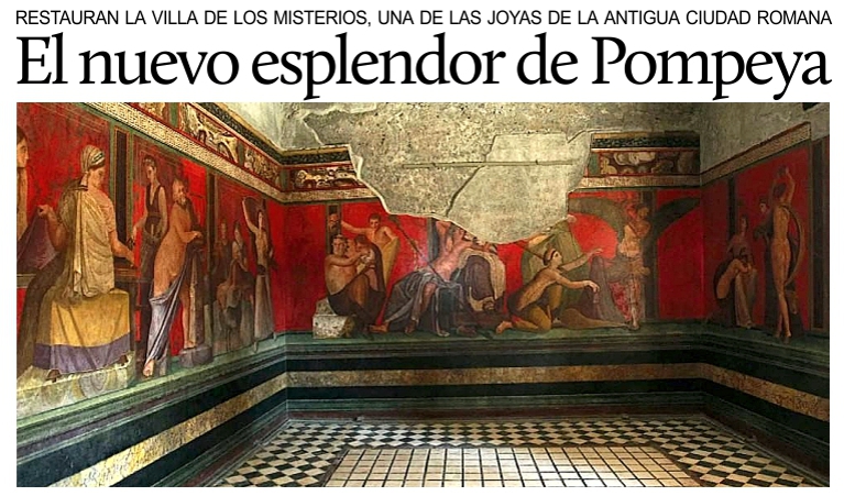 En Pompeya, Italia present el viernes la Villa de los Misterios restaurada.