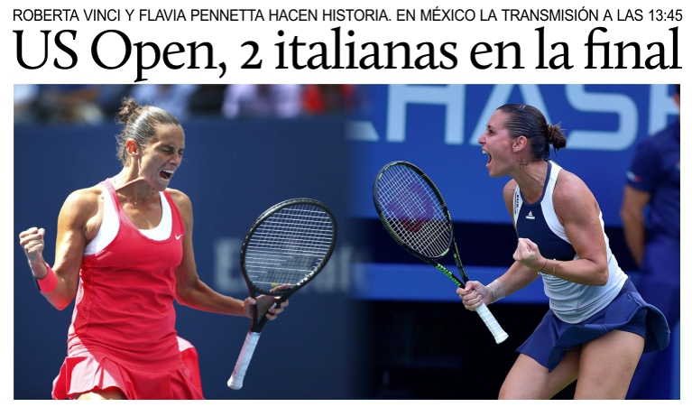 Tenis, Pennetta y Vinci en la historia: final italiana en el US Open.