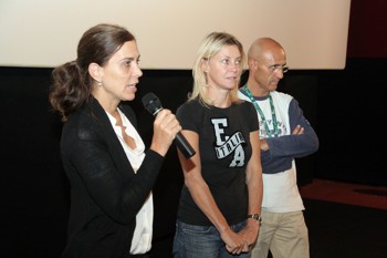 Francesca Comencini, Margherita Buy e Marcello Foti all'Aquila - foto Raniero Pizzi