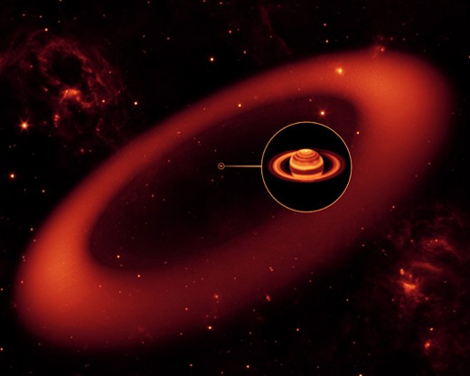 Ricostruzione grafica dell'anello esterno di Saturno (Nasa/Ap)