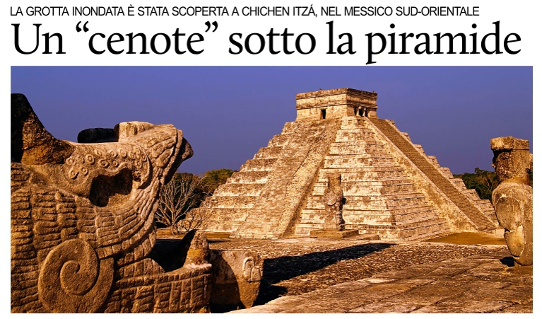Chichen Itz, scoperto un cenote sotto la piramide di Kukulcn.