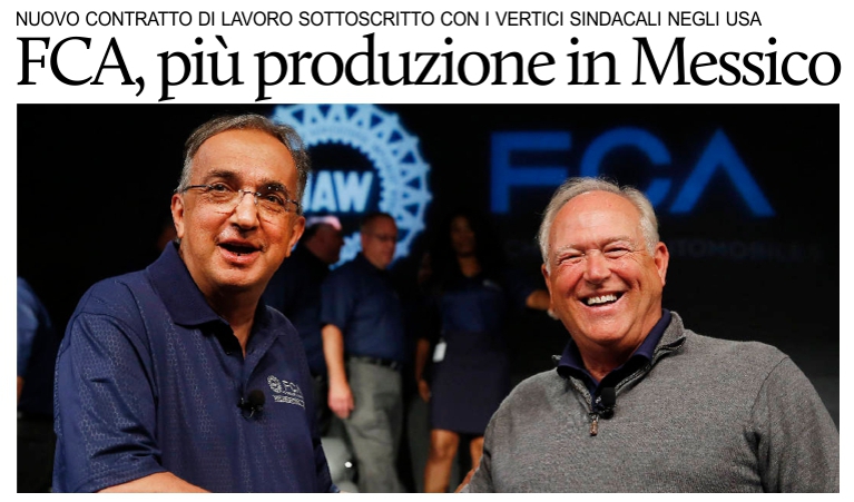 FCA, aumentano i modelli prodotti in Messico.