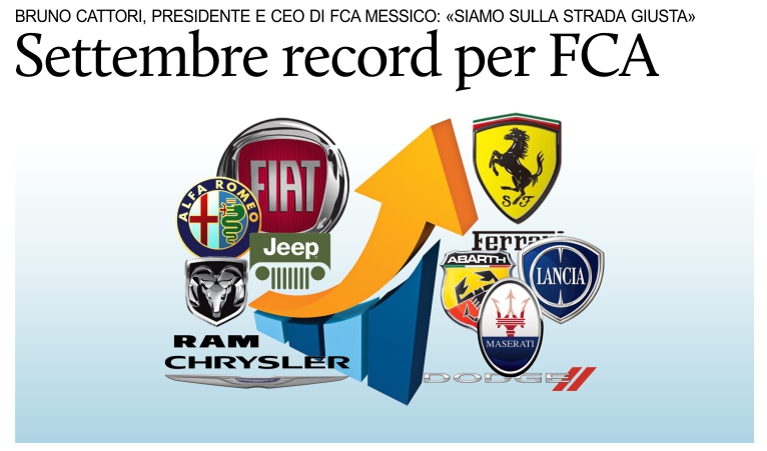 FCA Messico registra il miglior mese di settembre dal 2009.