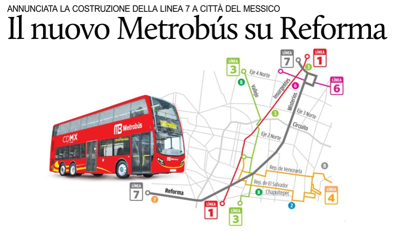 Citt� del Messico, la nuova linea del Metrob�s su Paseo de la Reforma.