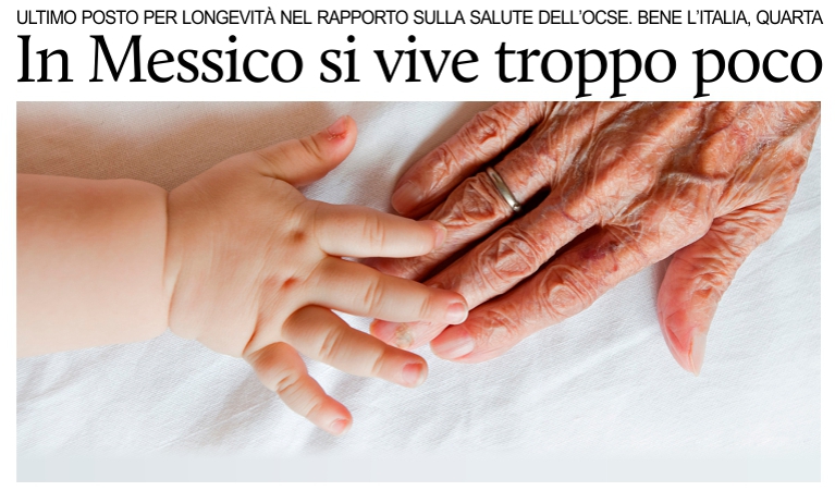 Longevit, Italia 4 e Messico ultimo nella classifica OCSE.