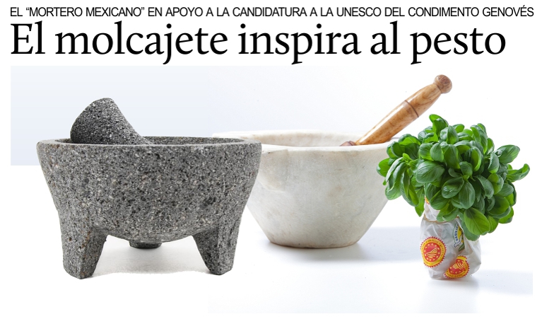 El molcajete mexicano inspira al pesto genovs para la UNESCO.