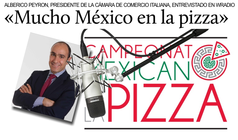 M�xico, entrevista radiof�nica a Alberico Peyron sobre el campeonato de la pizza.