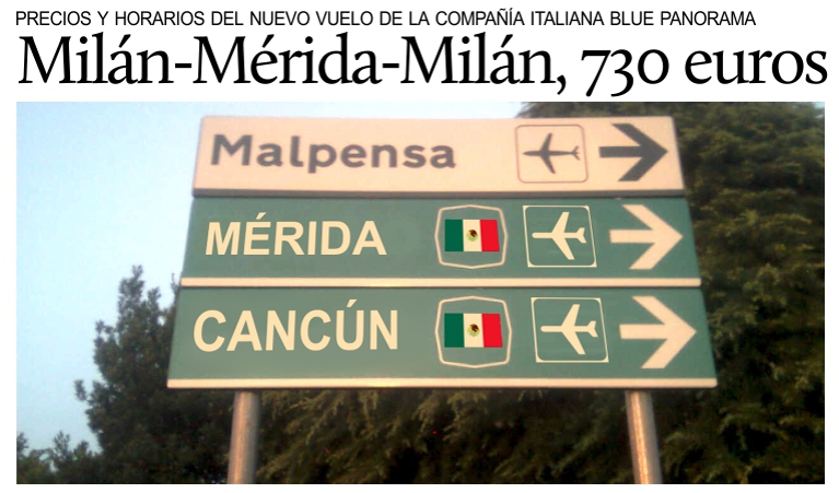 Precios y horarios del vuelo de Blue Panorama que conectar� M�xico e Italia.