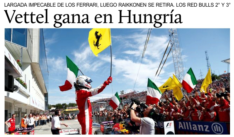 Vettel, con Ferrari, gana en Hungr�a.