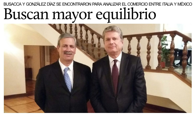 Encuentro entre el embajador de Italia y Francisco Gonz�lez D�az de ProM�xico.