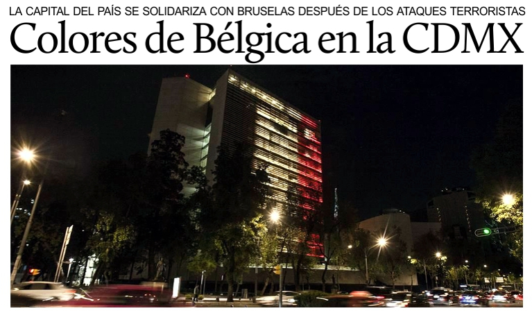 Los colores de B�lgica en la Ciudad de M�xico.