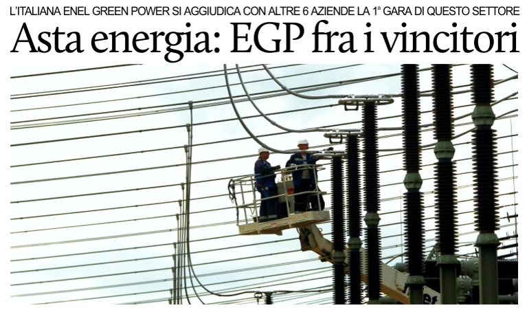 Enel Green Power fra i vincitori della 1� asta del mercato elettrico in Messico.