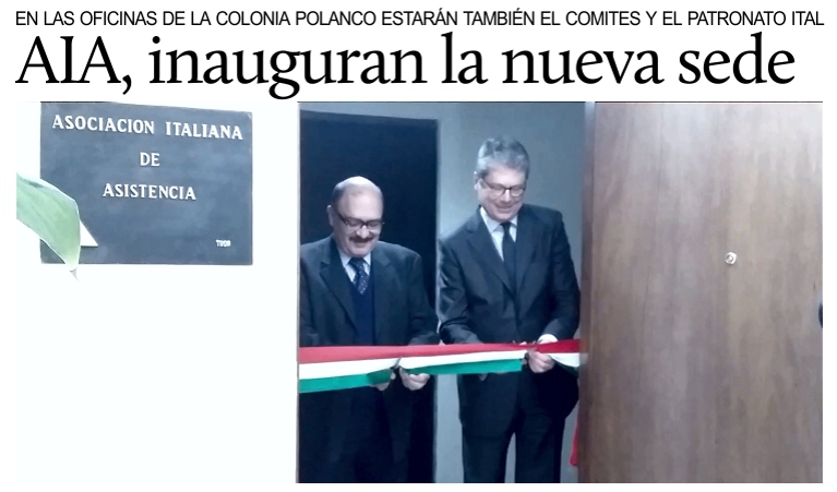 Inauguran la nueva sede de la Asociaci�n Italiana de Asistencia en la Ciudad de M�xico