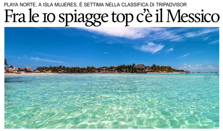 Playa Norte, in Messico, fra le 10 spiagge pi� belle del mondo.