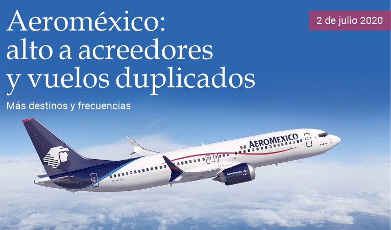 Aerom�xico: alto a acreedores y vuelos duplicados