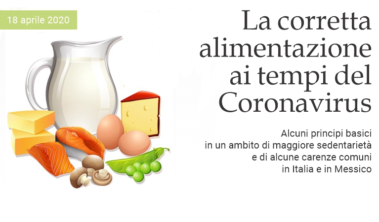 La corretta alimentazione ai tempi del Coronavirus