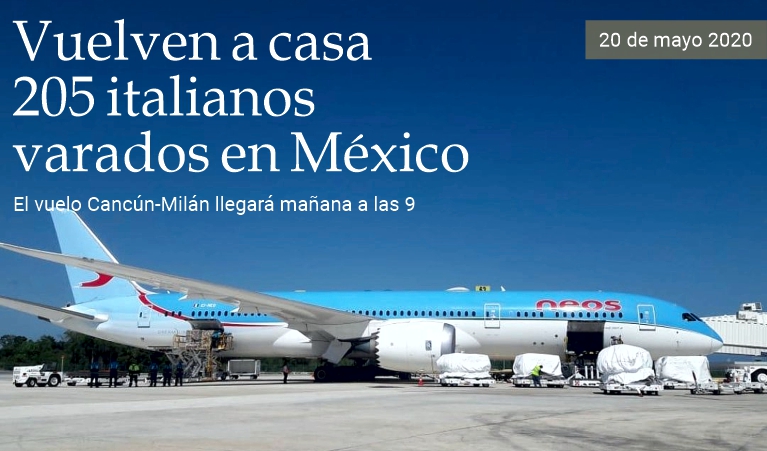 Vuelven a casa 205 italianos varados en M�xico