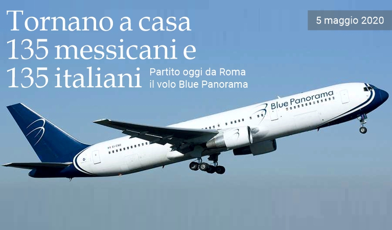 Volo di rimpatrio per 135 messicani e 135 italiani