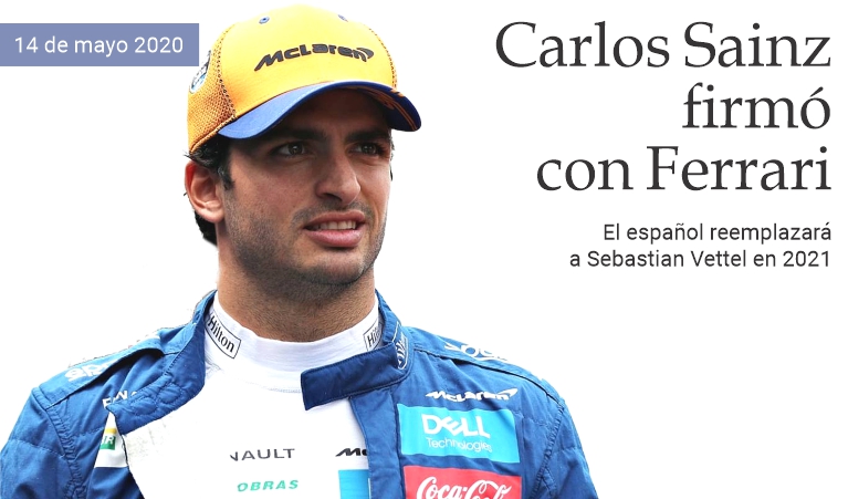 Carlos Sainz firm� con Ferrari