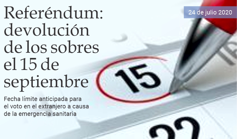 Referndum: devolucin de sobres el 15 de septiembre