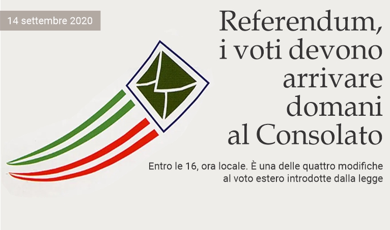Referendum, i voti devono arrivare al Consolato domani
