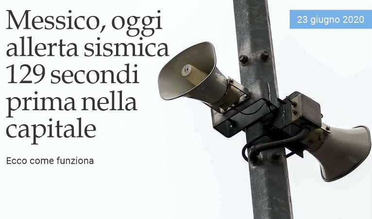 Messico, allarme sismico 129 secondi prima nella capitale