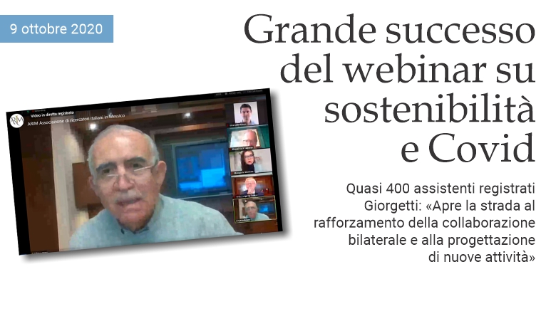 Grande successo del webinar su sostenibilit e Covid